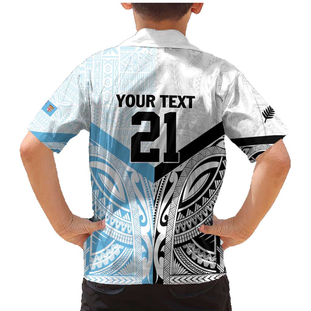 New Zealand-Fiji Football Custom Family Matching Mermaid Dress and Hawaiian Shirt Together Go Champions