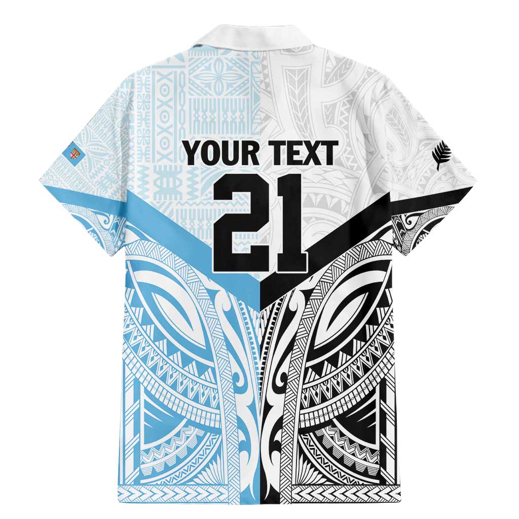 New Zealand-Fiji Football Custom Family Matching Mermaid Dress and Hawaiian Shirt Together Go Champions