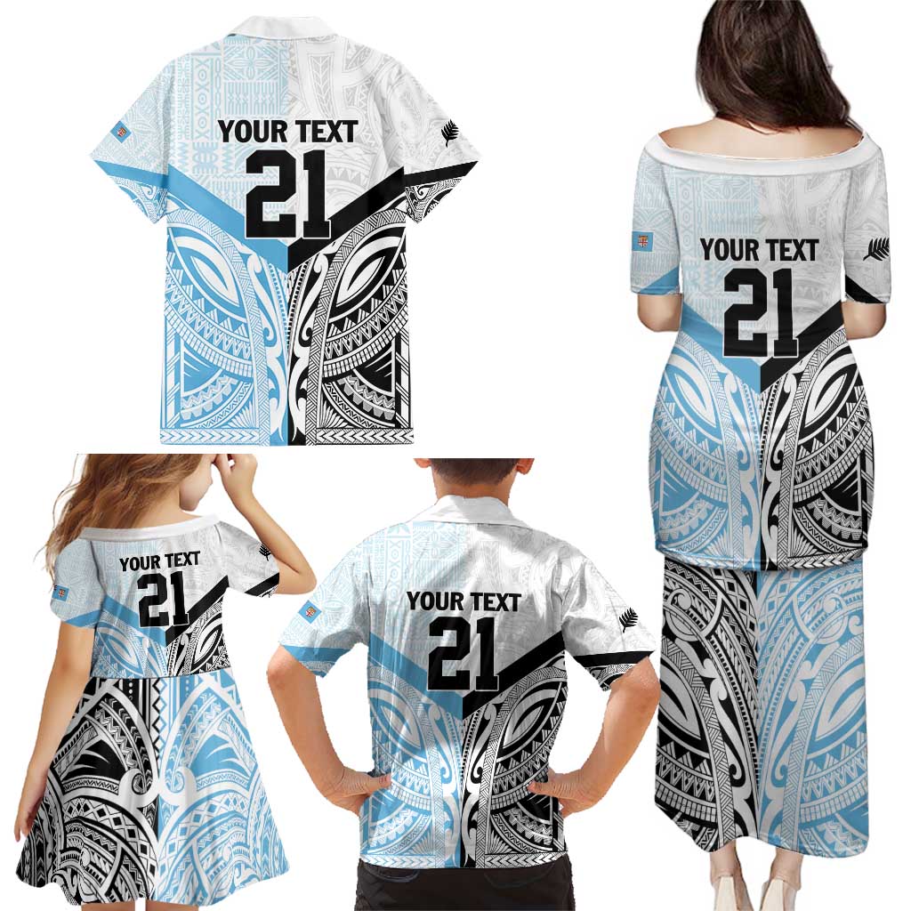 New Zealand-Fiji Football Custom Family Matching Puletasi and Hawaiian Shirt Together Go Champions