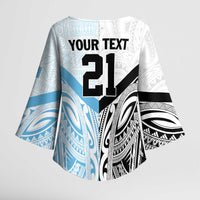 New Zealand-Fiji Football Custom Kimono Sleeve Blouse Together Go Champions - Polynesian Pride