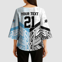 New Zealand-Fiji Football Custom Kimono Sleeve Blouse Together Go Champions - Polynesian Pride