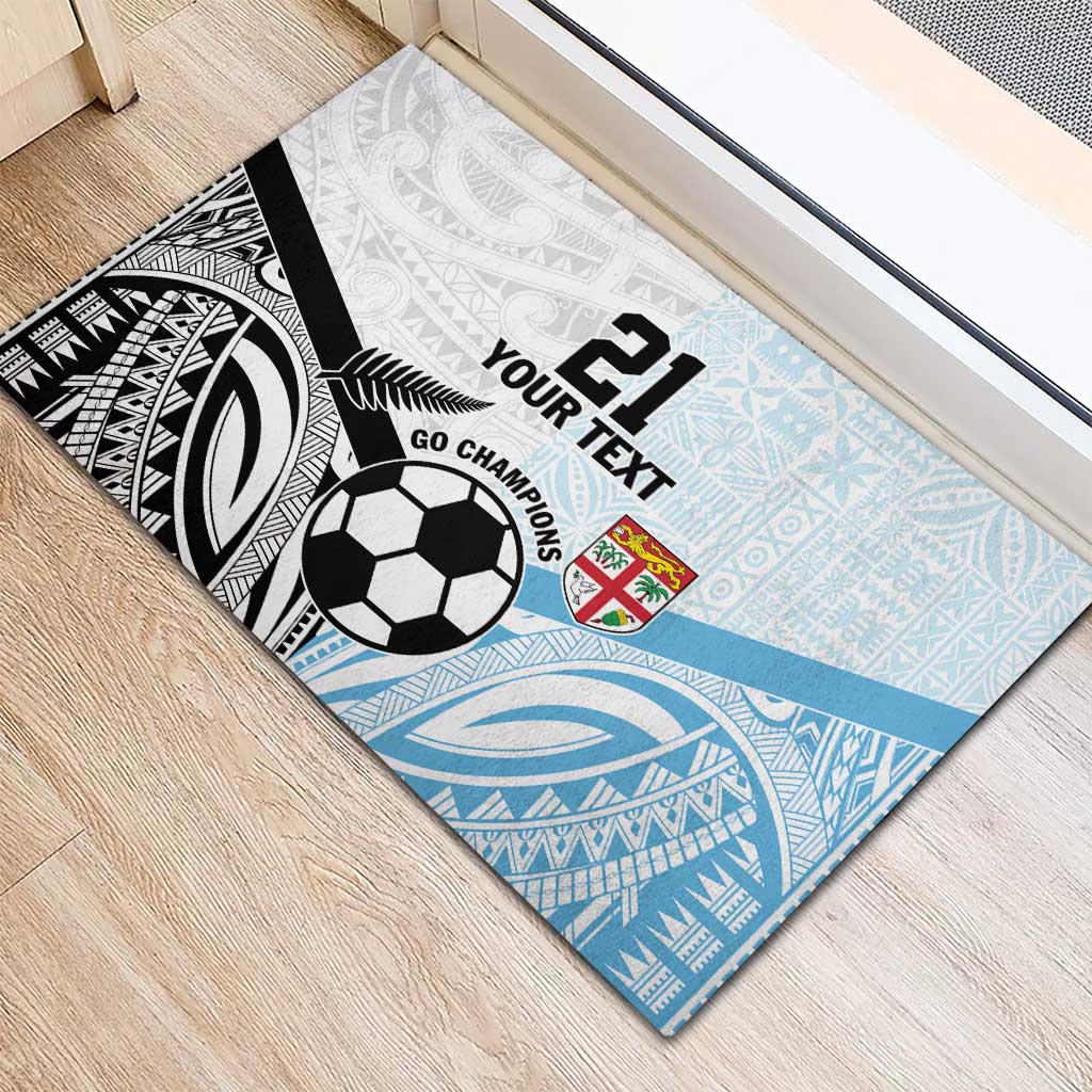 New Zealand-Fiji Football Custom Rubber Doormat Together Go Champions