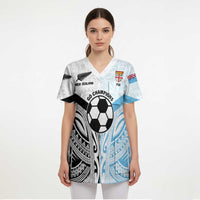 New Zealand-Fiji Football Custom Scrub Top Together Go Champions - Polynesian Pride
