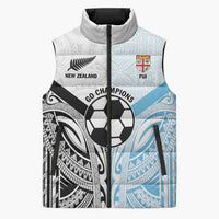 New Zealand-Fiji Football Custom Sleeveless Puffer Jacket Together Go Champions - Polynesian Pride