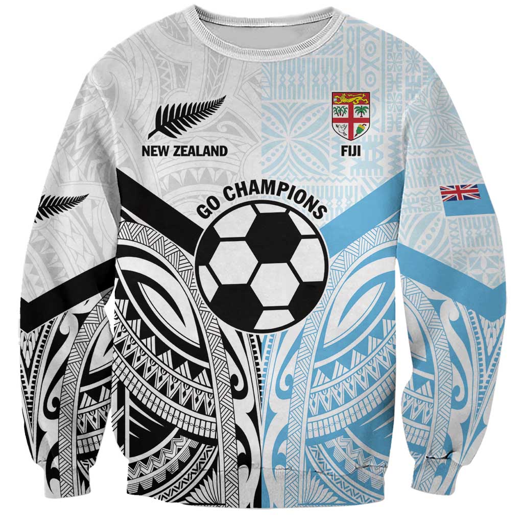 New Zealand-Fiji Football Custom Sweatshirt Together Go Champions
