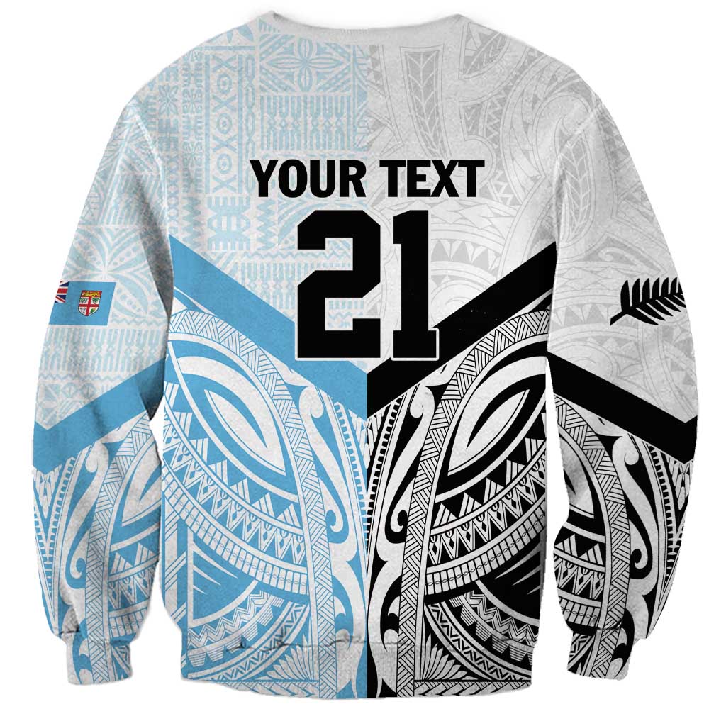 New Zealand-Fiji Football Custom Sweatshirt Together Go Champions