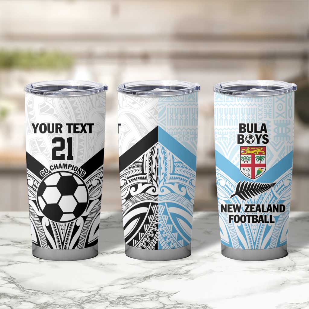 New Zealand-Fiji Football Custom Tumbler Cup Together Go Champions