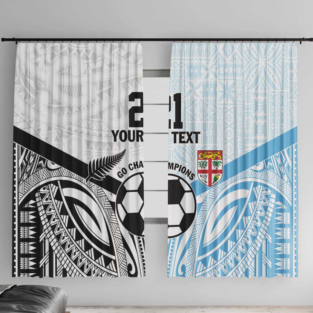 New Zealand-Fiji Football Custom Window Curtain Together Go Champions LT9 With Hooks Art - Polynesian Pride