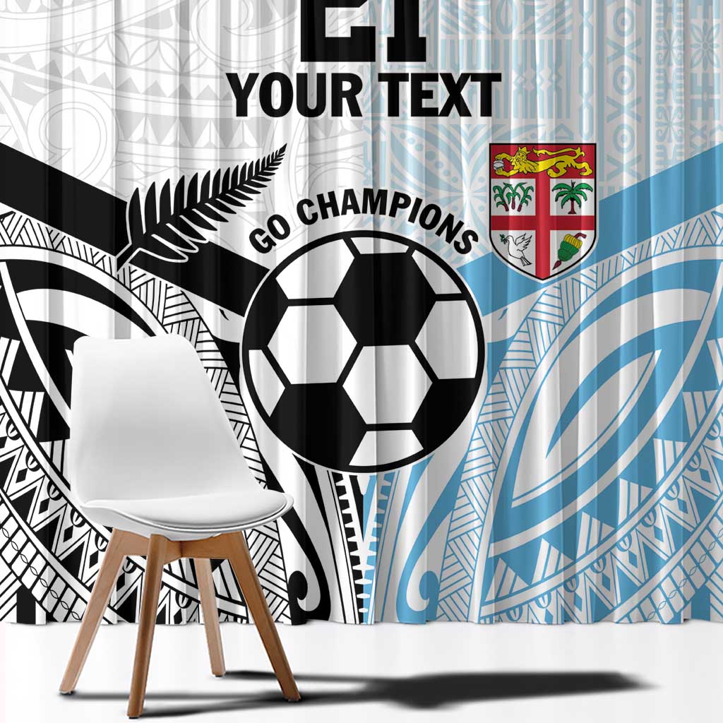 New Zealand-Fiji Football Custom Window Curtain Together Go Champions LT9 - Polynesian Pride