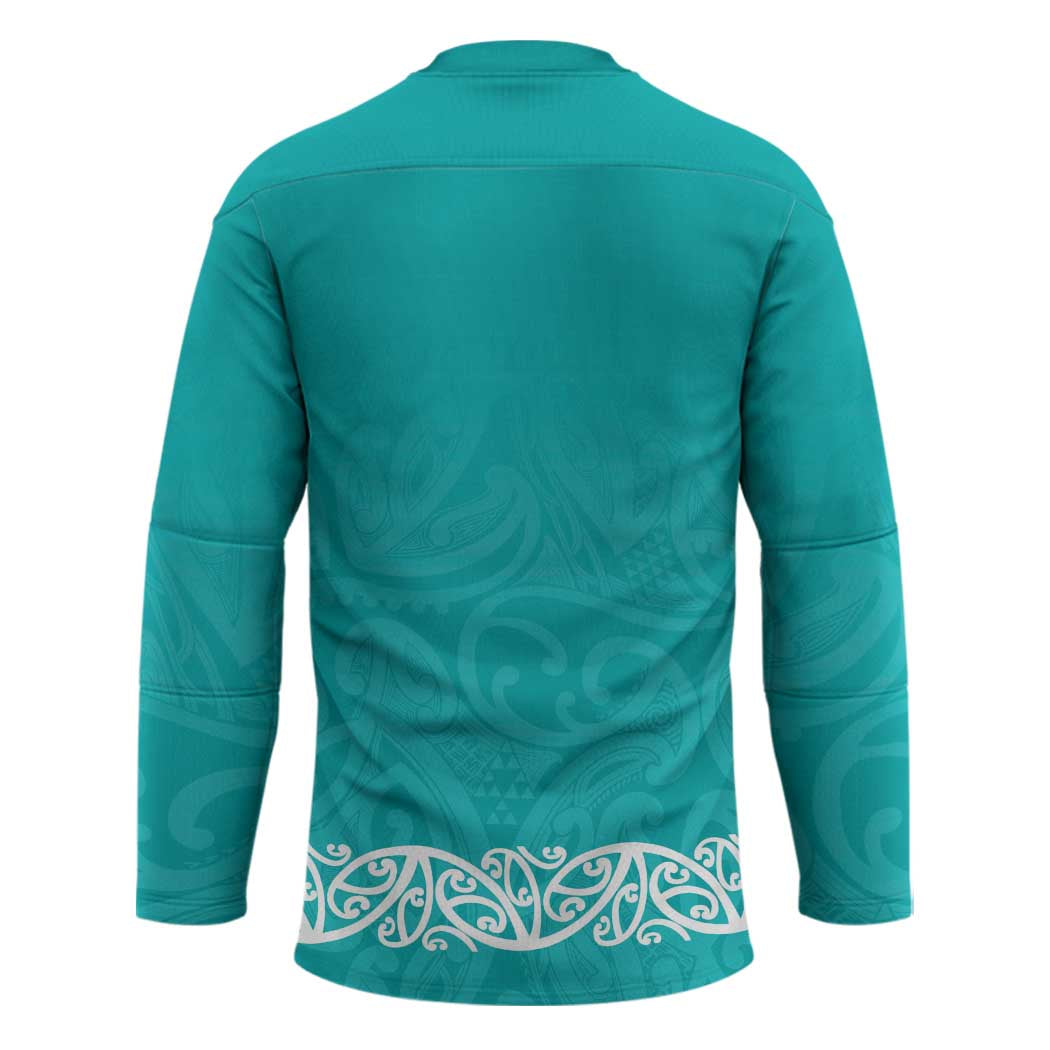 New Zealand Nurses Week Hockey Jersey Maori Kowhaiwhai Cyan Tribal LT9 - Polynesian Pride