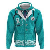 New Zealand Nurses Week Hoodie Maori Kowhaiwhai Cyan Tribal LT9 Pullover Hoodie Cyan - Polynesian Pride