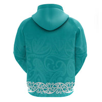 New Zealand Nurses Week Hoodie Maori Kowhaiwhai Cyan Tribal LT9 - Polynesian Pride