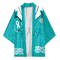 New Zealand Nurses Week Kimono Maori Kowhaiwhai Cyan Tribal LT9 Unisex Cyan - Polynesian Pride