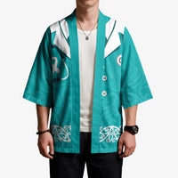 New Zealand Nurses Week Kimono Maori Kowhaiwhai Cyan Tribal LT9 - Polynesian Pride