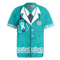 New Zealand Nurses Week Rugby Jersey Maori Kowhaiwhai Cyan Tribal LT9 Cyan - Polynesian Pride