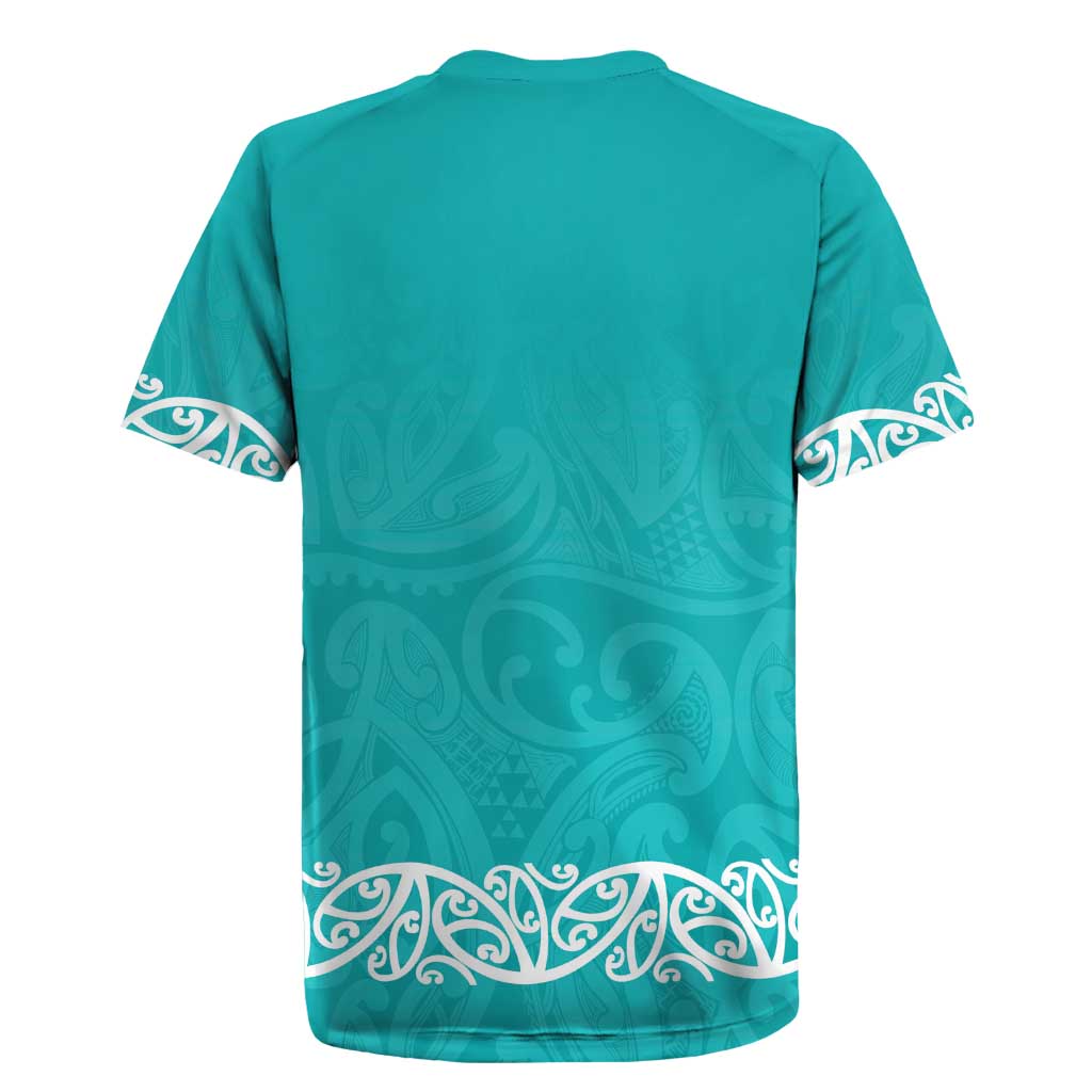 New Zealand Nurses Week Rugby Jersey Maori Kowhaiwhai Cyan Tribal LT9 - Polynesian Pride
