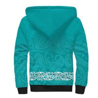 New Zealand Nurses Week Sherpa Hoodie Maori Kowhaiwhai Cyan Tribal