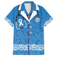 New Zealand Nurses Week Hawaiian Shirt Maori Kowhaiwhai Blue Tribal LT9 Blue - Polynesian Pride