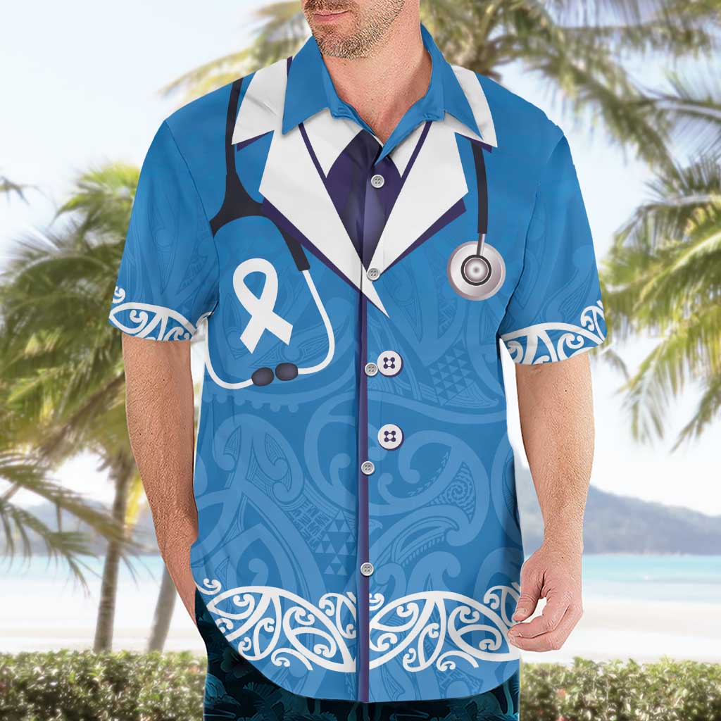 New Zealand Nurses Week Hawaiian Shirt Maori Kowhaiwhai Blue Tribal LT9 - Polynesian Pride
