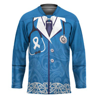 New Zealand Nurses Week Hockey Jersey Maori Kowhaiwhai Blue Tribal LT9 Unisex Blue - Polynesian Pride
