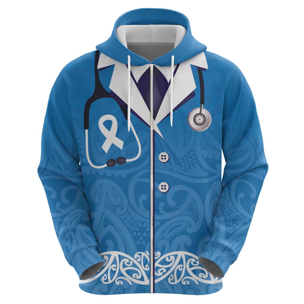New Zealand Nurses Week Hoodie Maori Kowhaiwhai Blue Tribal LT9 - Polynesian Pride