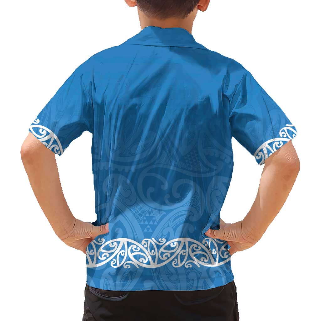New Zealand Nurses Week Kid Hawaiian Shirt Maori Kowhaiwhai Blue Tribal LT9 - Polynesian Pride