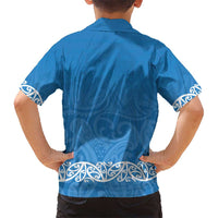 New Zealand Nurses Week Kid Hawaiian Shirt Maori Kowhaiwhai Blue Tribal LT9 - Polynesian Pride