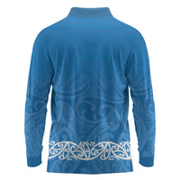 New Zealand Nurses Week Long Sleeve Polo Shirt Maori Kowhaiwhai Blue Tribal LT9 - Polynesian Pride
