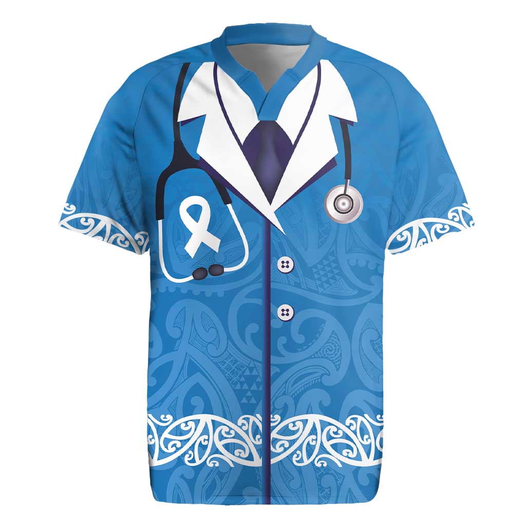 New Zealand Nurses Week Rugby Jersey Maori Kowhaiwhai Blue Tribal