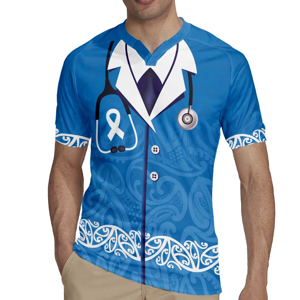 New Zealand Nurses Week Rugby Jersey Maori Kowhaiwhai Blue Tribal LT9 - Polynesian Pride