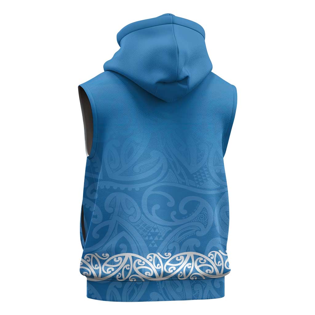 New Zealand Nurses Week Sleeveless Hoodie Maori Kowhaiwhai Blue Tribal LT9 - Polynesian Pride