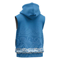 New Zealand Nurses Week Sleeveless Zip Hoodie Maori Kowhaiwhai Blue Tribal LT9 - Polynesian Pride