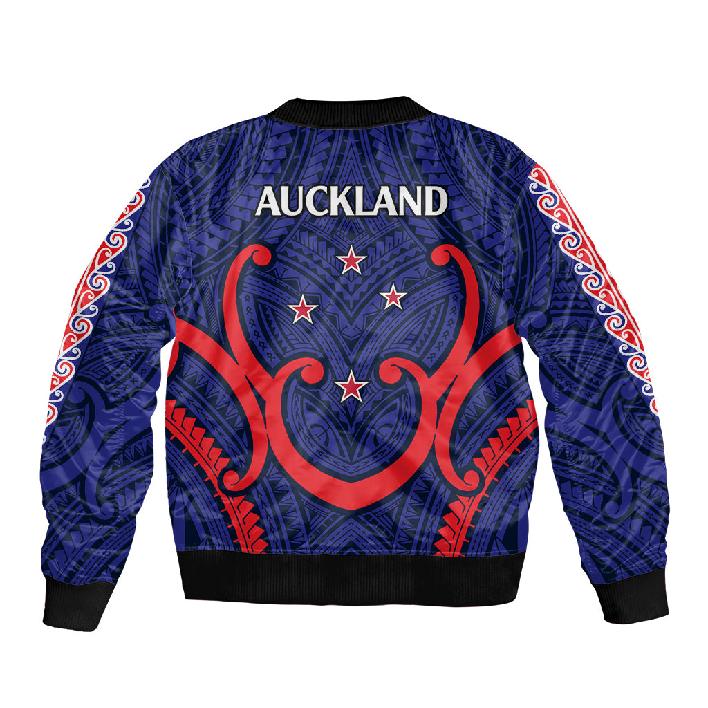 New Zealand Auckland Cricket Bomber Jacket Polynesian with Maori Koru LT9 - Polynesian Pride