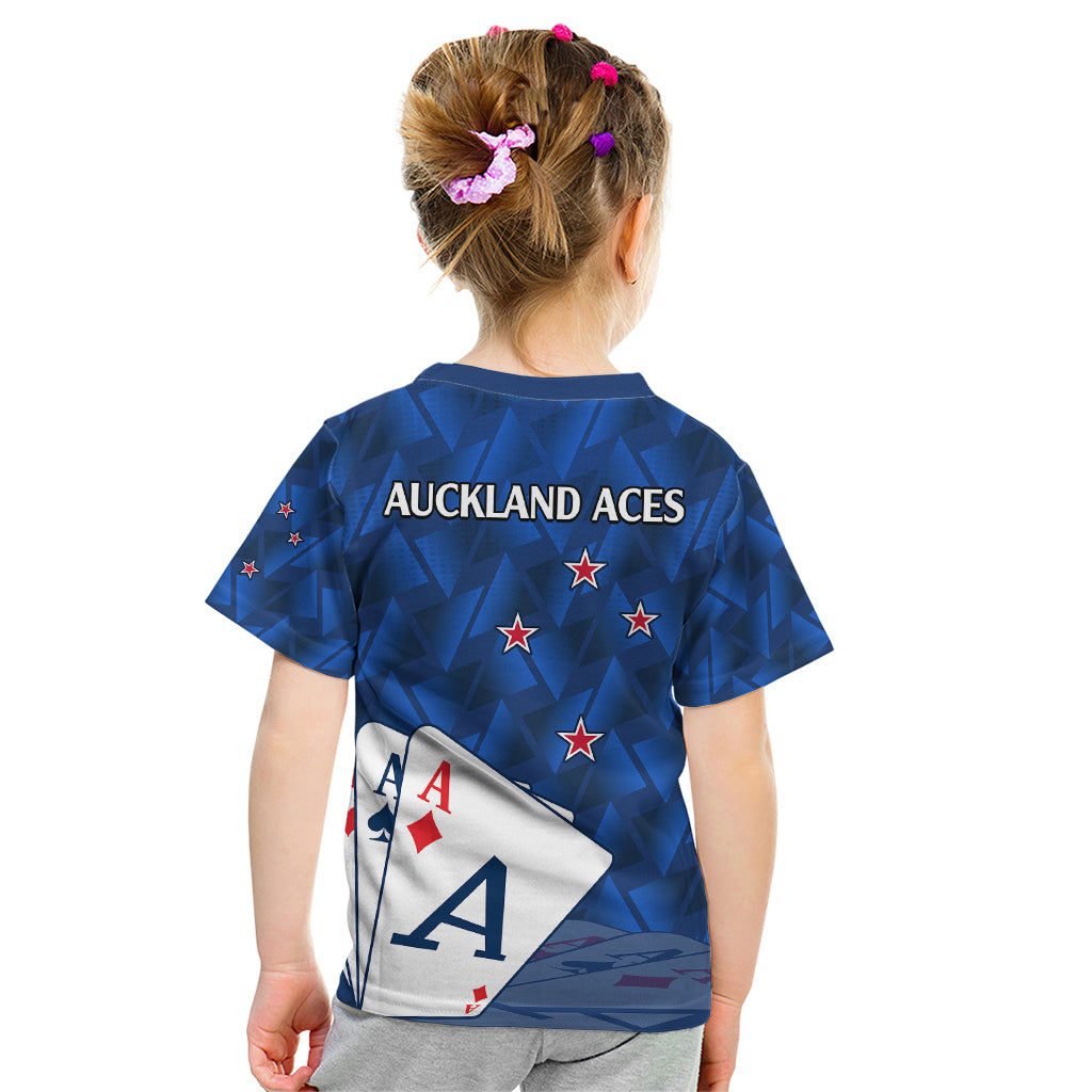 New Zealand Cricket Kid T Shirt Auckland Aces Sporty Style LT9 - Polynesian Pride
