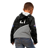 (Custom Text And Number) New Zealand Cricket Kid Hoodie Black Cap Sporty Style No1 LT9 - Polynesian Pride