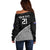 (Custom Text And Number) New Zealand Cricket Off Shoulder Sweater Black Cap Sporty Style No1 LT9 - Polynesian Pride