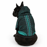 African Dashiki With Polynesian Pattern Teal Pet Hoodie LT9 - Polynesian Pride