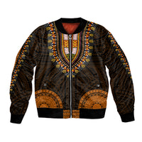 African Dashiki Bomber Jacket With Polynesian Pattern - Gold LT9 Unisex Gold - Polynesian Pride