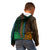 African Dashiki Kid Hoodie With Polynesian Pattern - Half Green and Gold LT9 - Polynesian Pride