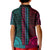 African Dashiki Kid Polo Shirt With Polynesian Pattern - Half Teal and Pink LT9 - Polynesian Pride