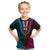 African Dashiki Kid T Shirt With Polynesian Pattern - Half Teal and Pink LT9 Teal and Pink - Polynesian Pride