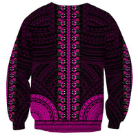 African Dashiki Sweatshirt With Polynesian Pattern - Pink LT9 - Polynesian Pride
