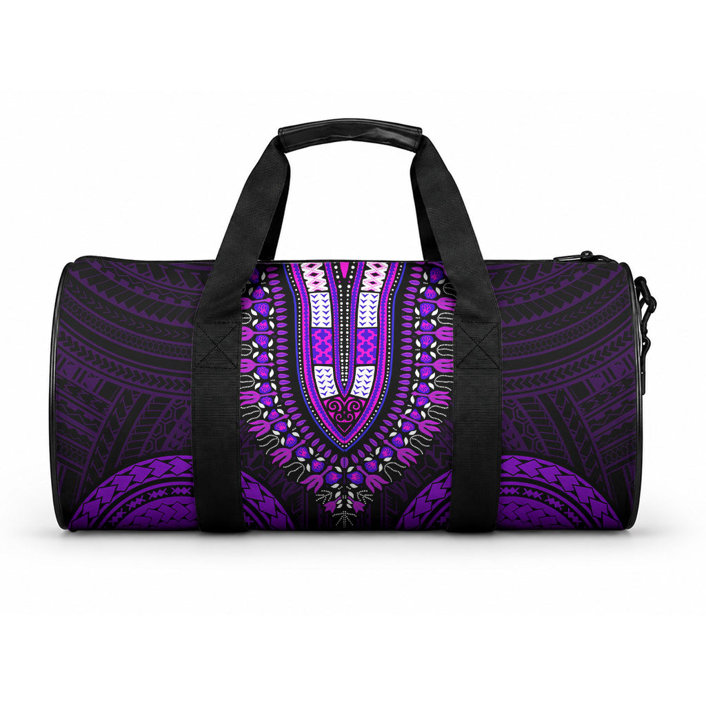 African Dashiki With Polynesian Pattern Purple Duffle Bag LT9 One size Purple - Polynesian Pride
