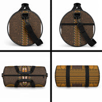 African Dashiki With Tapa Pattern - Gold Duffle Bag LT9 - Polynesian Pride