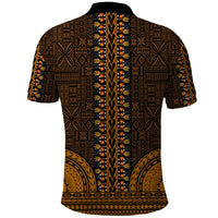 African Dashiki Polo Shirt With Tapa Pattern Gold LT9 - Polynesian Pride