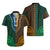 African Dashiki Hawaiian Shirt With Tapa Pattern - Half Green and Gold LT9 - Polynesian Pride