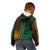 African Dashiki Kid Hoodie With Tapa Pattern - Half Green and Gold LT9 - Polynesian Pride