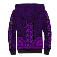 African Dashiki Sherpa Hoodie With Tapa Pattern - Purple LT9 - Polynesian Pride