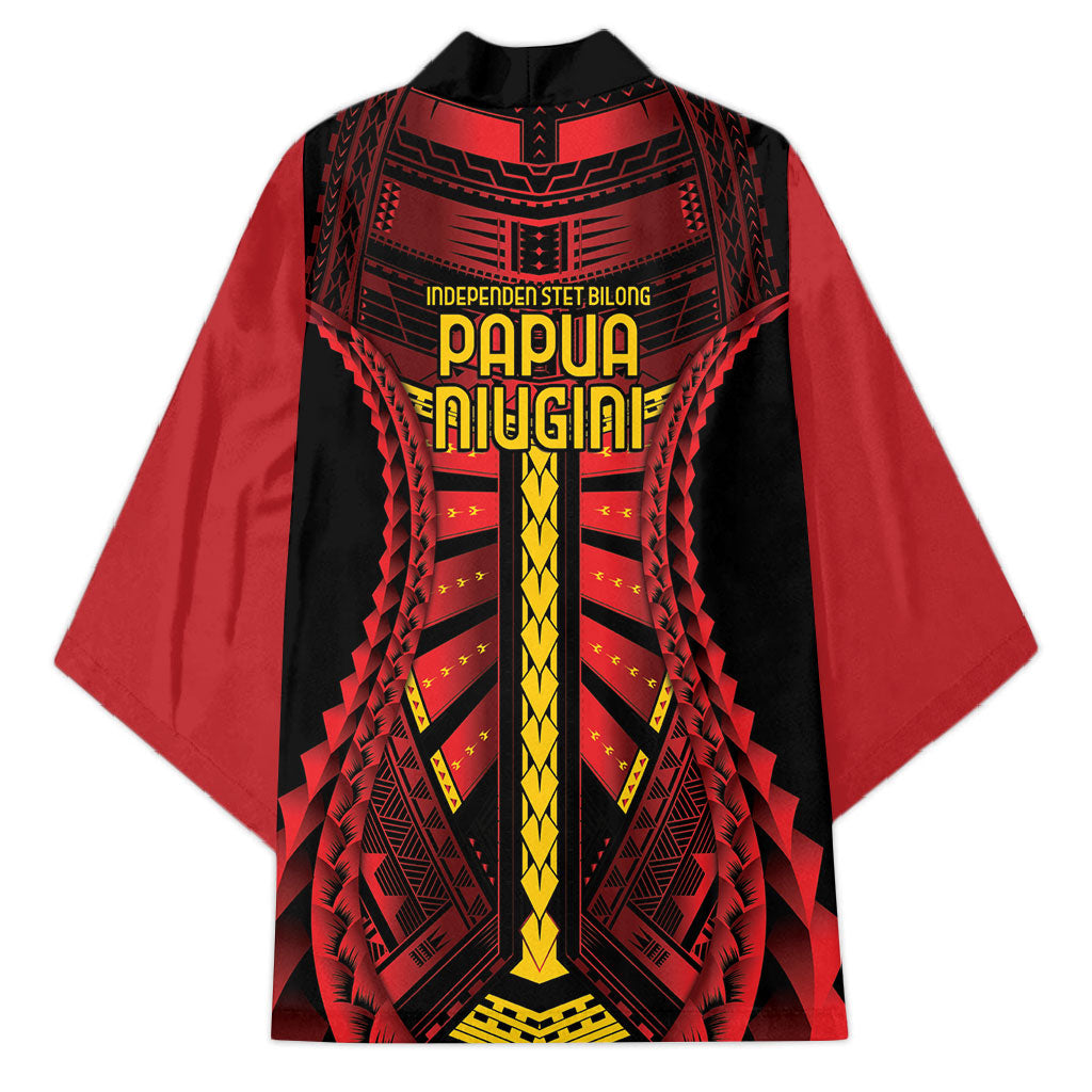 Independen Stet bilong Papua Niugini 1975 Kimono Red Tribal Papua New Guinea Province Flag LT9 - Polynesian Pride