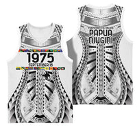 Independen Stet bilong Papua Niugini 1975 Basketball Jersey White Tribal Papua New Guinea Province Flag LT9 - Polynesian Pride
